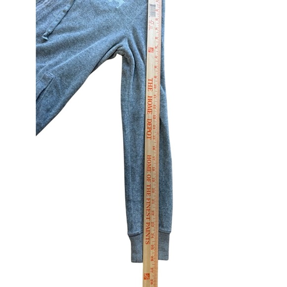 VTG"PINK" Victorias Secret Grey Metallic Sequin Heart Full Zip Hoodie Medium Y2K - Picture 11 of 16